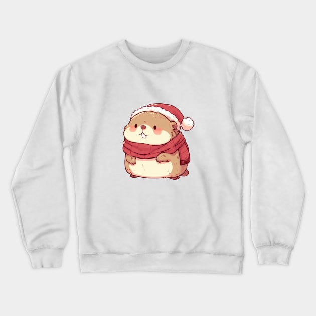 Fat Christmas Marmot Crewneck Sweatshirt by Takeda_Art